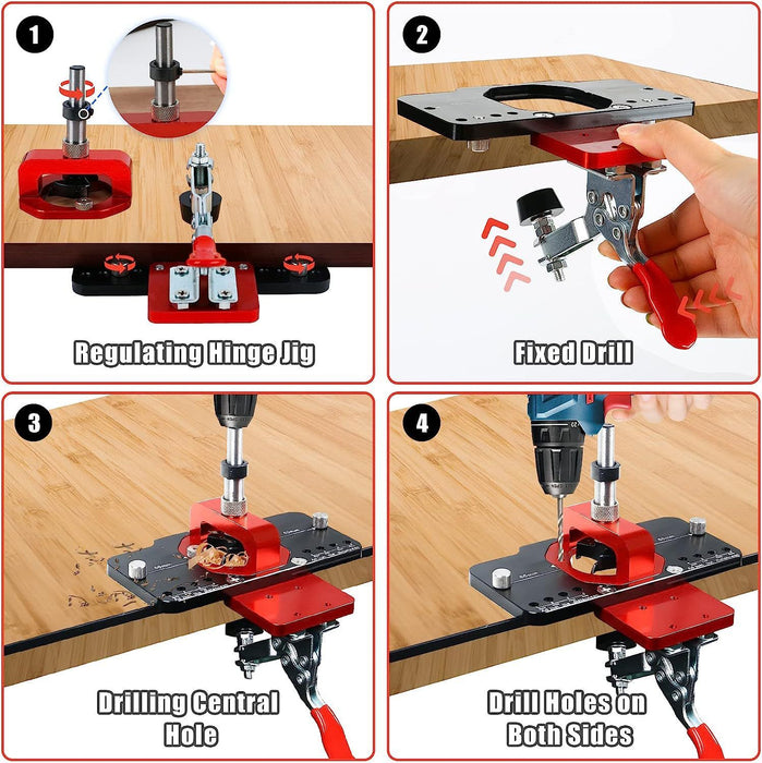 35mm Hinge Drilling Positioning Tool: Adjustable Offset and Controllable Depth, Precision Drilling Done in One Step