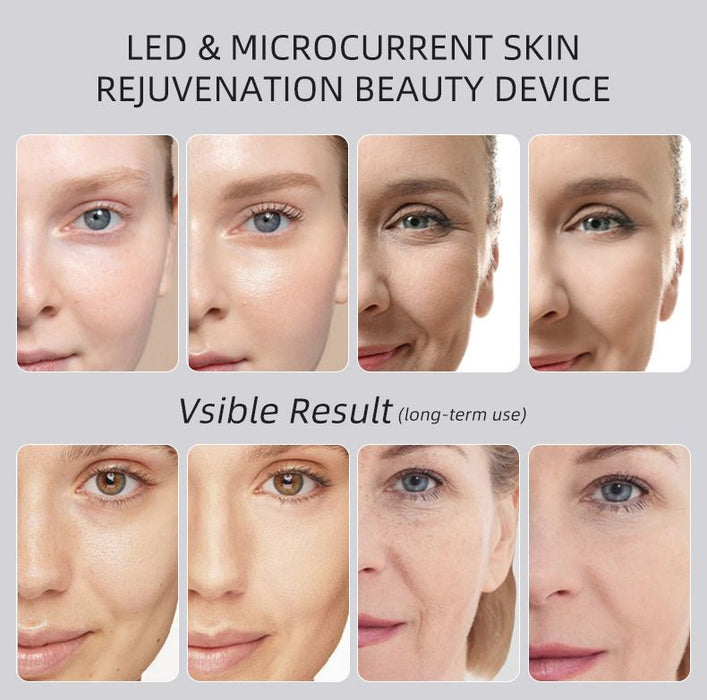 Beauty Device: Red and Blue Light, Home Use, Portable, Vibrating, Multi-Functional, with Voice Guidance, 5-Color Light Therapy, Eye Massage, Eye Care Device/"Upgrade" pink beauty introducer