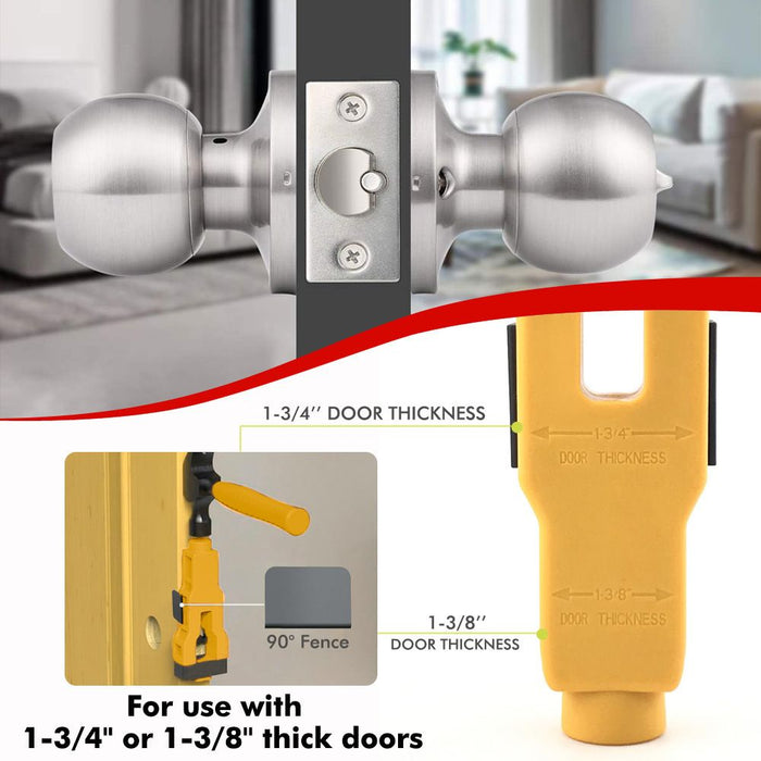 Door Latch Chisel Positioning Tool: Precise Positioning Without Measurement, Easy Installation With Less Effort/YELLOW