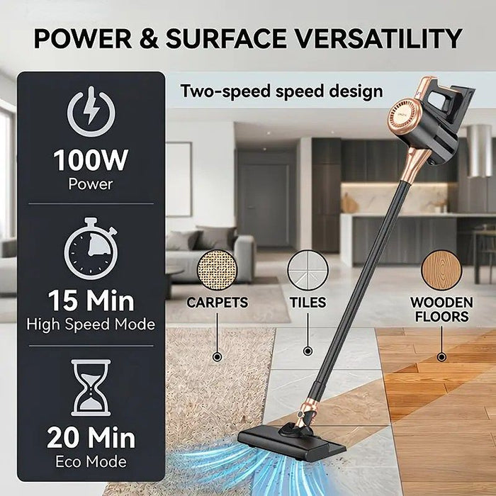 4-in-1 cordless vacuum cleaner, 50000RPM motor, 10000Pa suction, 180° rotating brush head, dual speed settings, lightweight and convenient./white