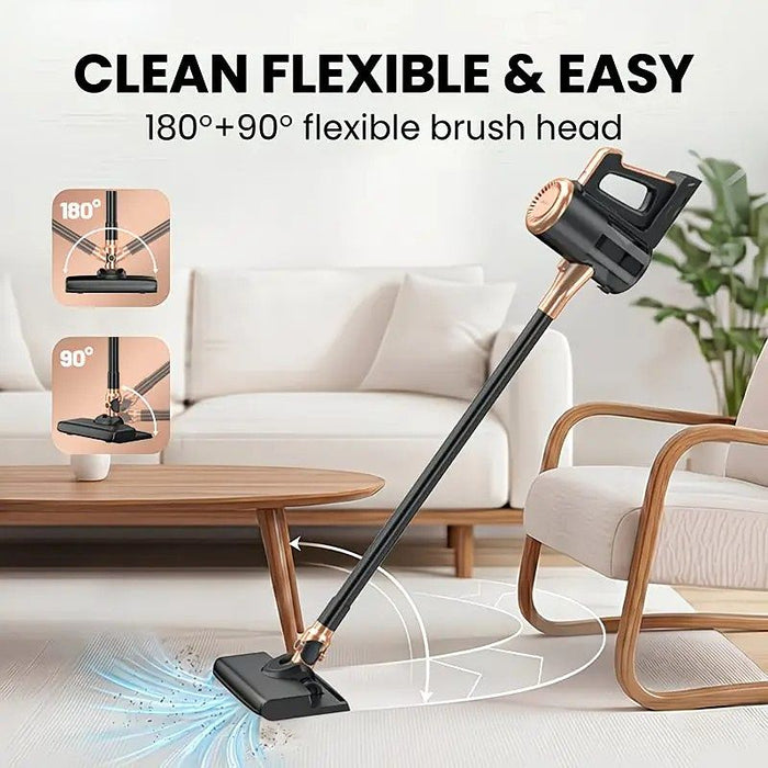 4-in-1 cordless vacuum cleaner, 50000RPM motor, 10000Pa suction, 180° rotating brush head, dual speed settings, lightweight and convenient./white