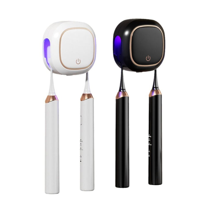 Smart UV Toothbrush Sterilizer Holder: No-Drilling Dual-Slot Storage, One-Button Sterilization Saves Space/WHITE