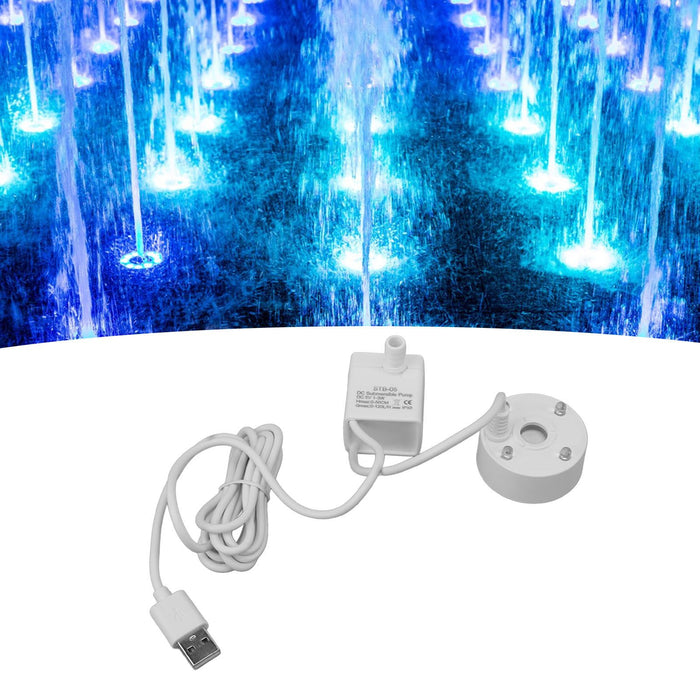 Mist Maker USB Fog Maker with Pump LED Colorful Lighting Fountain Atomizer Humidifier 5V Fog Machine for Pond Garden Office White