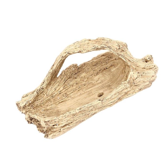 Artificial Driftwood Succulent Planter Faux Wood Resin Succulent Planter for Windowsill Desktop Coffee Table