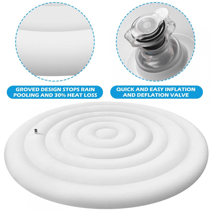 4.5 Ft Inflatable Hot Tub Cover Foldable Energy Saving Lid for Round Outdoor Inflatable Hot Tubs