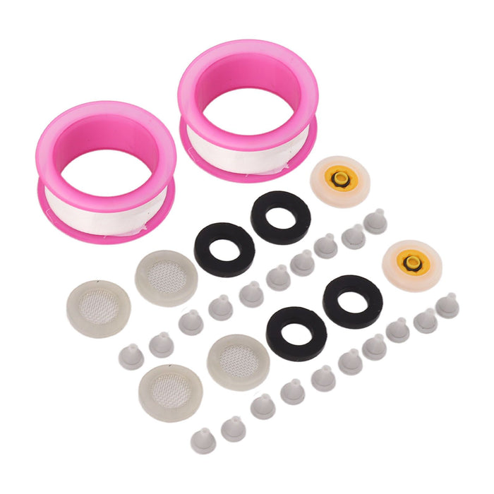 2 Set Silicone Shower Head Nozzles with Rubber Gasket Screen Flow Restrictor PTFE Tape Kit