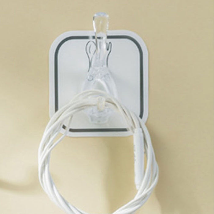 6PCS Acrylic Adhesive Hook Wall Mount Traceless Drilling Free Strong Bearing Capacity for Kitchen Bathroom White