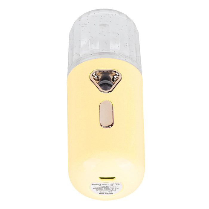 30ml Mini Facial Humidifier Portable Nano Atomization USB Charging Face Mist SprayerYellow