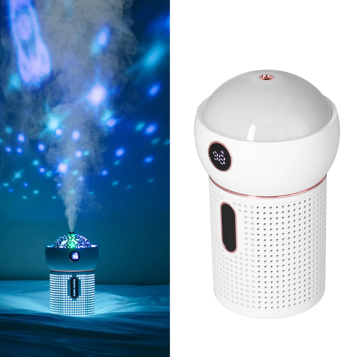 630ml Large Capacity Humidifier Single Spray 360° Projection Humidifier for Home Car USB ChargingWhite