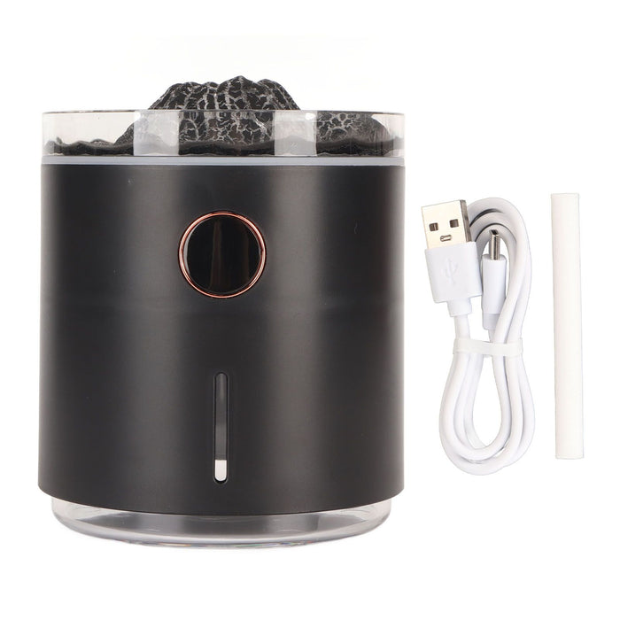 Aromatherapy Mist Diffuser Intelligent Multifunctional Timing Atomizing Flame Humidifier for Bedroom Living Room White