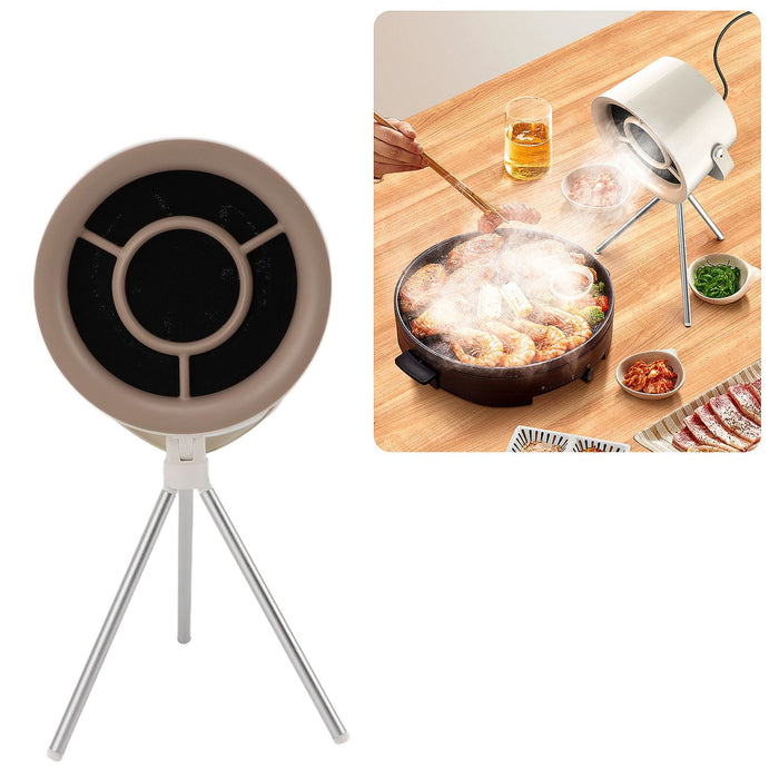 Portable Range Hood 5V White Detachable Strong Adsorption 3 Adjustable Speed Desktop Range Hood for Hot Pot