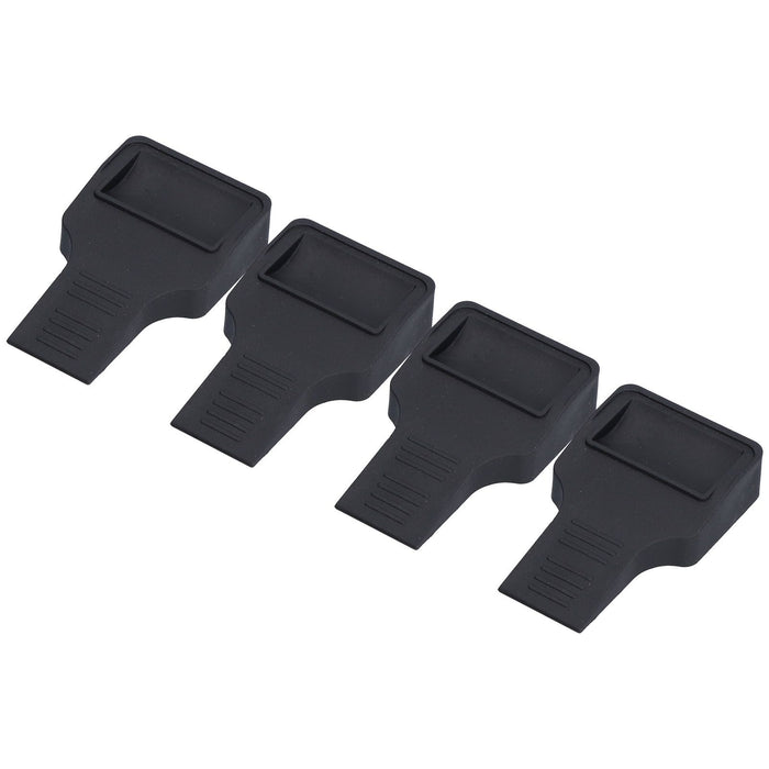 4Pcs Wheel Stoppers U Shaped Wheels Caster Cups Accessory for Sofas Beds Chairs Furnitures Black