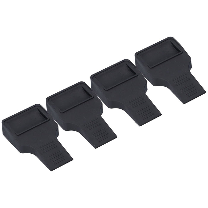 4Pcs Wheel Stoppers U Shaped Wheels Caster Cups Accessory for Sofas Beds Chairs Furnitures Black