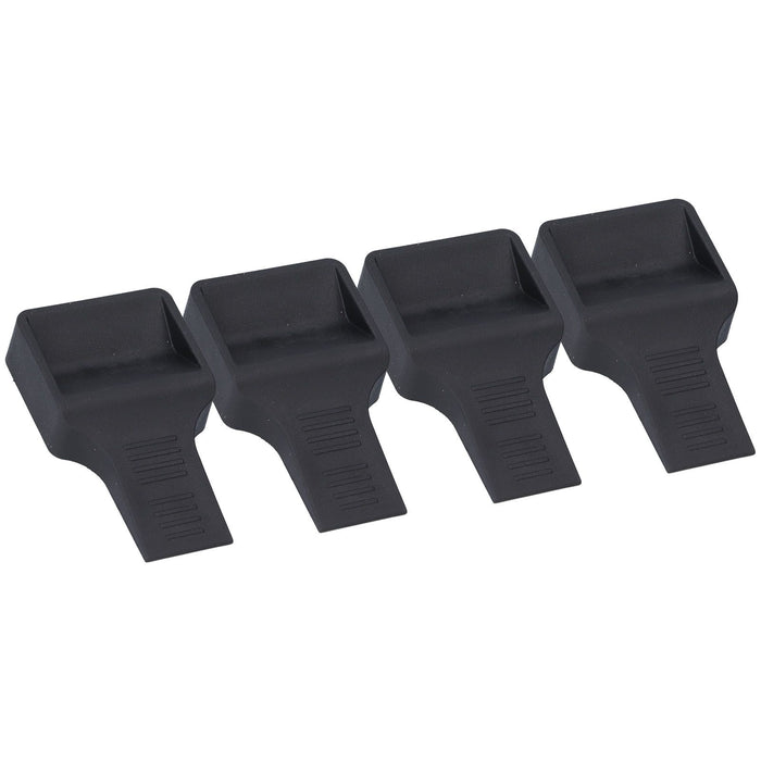4Pcs Casters Stoppers V Shape Anti Sliding Furniture Wheel Cups for Sofas Beds Chairs Cabinets Black