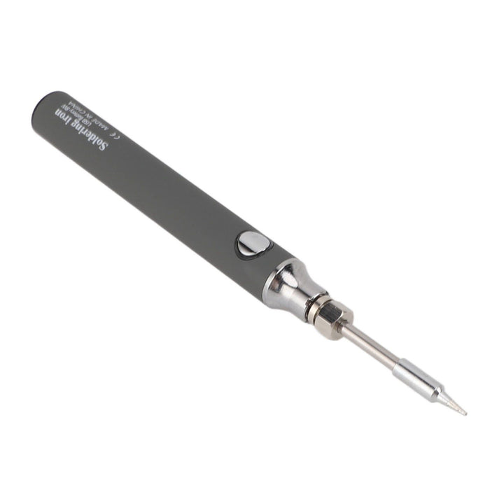 Soldering Iron Kit Cordless Electronic Welding Pen USB Rechargeable Adjustable Temperature Fast Heating Welding Tool for Wire DIY Grey