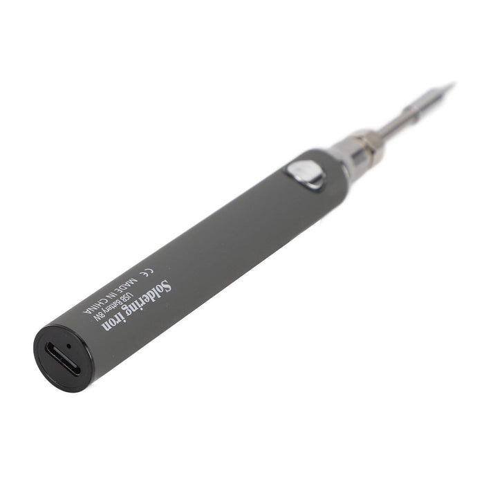 Soldering Iron Kit Cordless Electronic Welding Pen USB Rechargeable Adjustable Temperature Fast Heating Welding Tool for Wire DIY Grey
