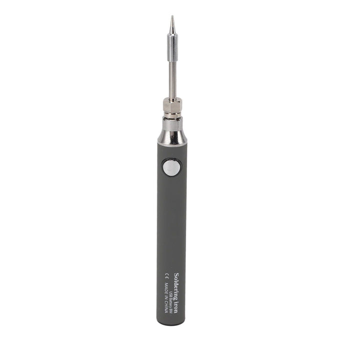 Soldering Iron Kit Cordless Electronic Welding Pen USB Rechargeable Adjustable Temperature Fast Heating Welding Tool for Wire DIY Grey