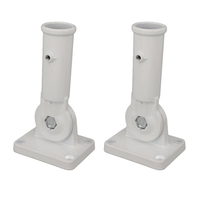 2Pcs Adjustable Flag Pole Holder Aluminium Alloy Metal Wall Mount 180 Degree Multi Position Bracket for Outside House