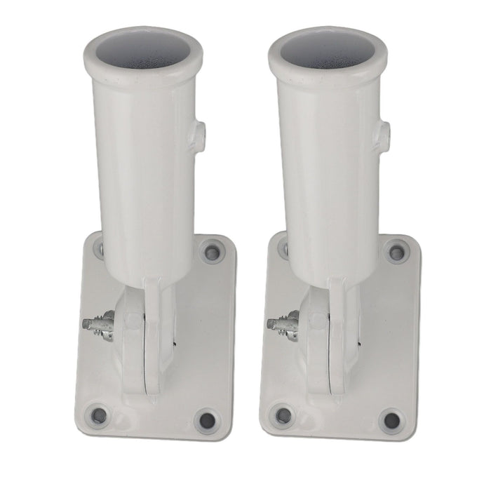 2Pcs Adjustable Flag Pole Holder Aluminium Alloy Metal Wall Mount 180 Degree Multi Position Bracket for Outside House
