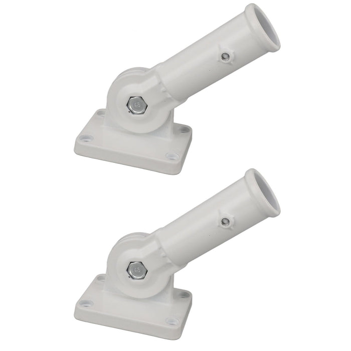 2Pcs Adjustable Flag Pole Holder Aluminium Alloy Metal Wall Mount 180 Degree Multi Position Bracket for Outside House