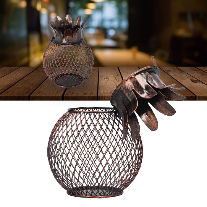 Wine Cork Container Iron Pineapple Shaped Wine Bottle Cork Storage Box Ornament for Home Bar Decoration