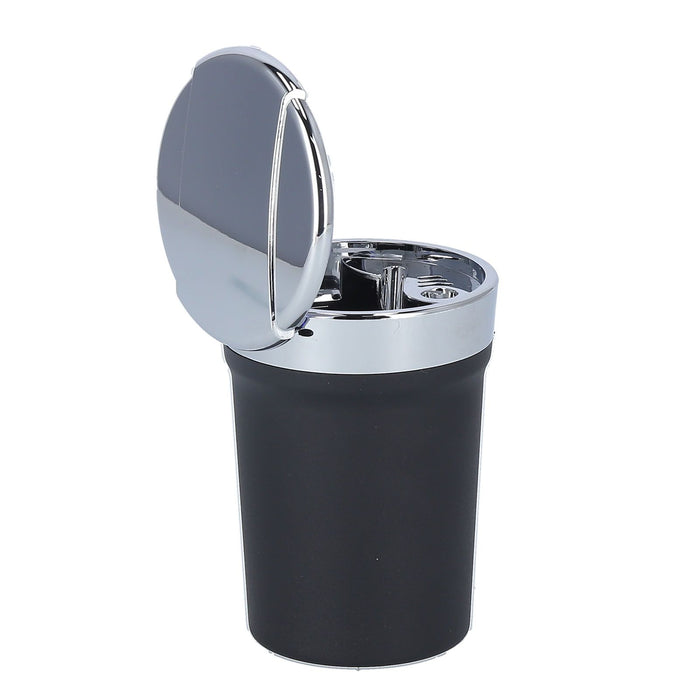 Car Ashtray ABS Portable Cylinder Shape Ash Tray with Blue LED Light for Travel Office