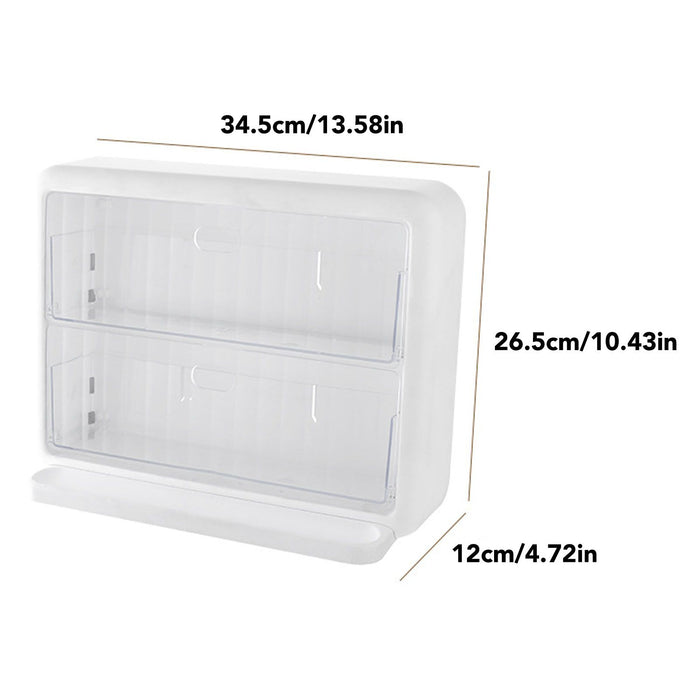 Wall Mounted Coffee Capsule Holder Clear Acrylic Compact Tea Bag Storage Rack for Office S One Layer Without Grid + One Layer with Three Compartments