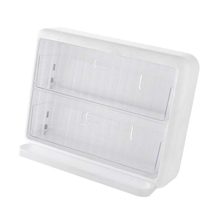 Wall Mounted Coffee Capsule Holder Clear Acrylic Compact Tea Bag Storage Rack for Office S One Layer Without Grid + One Layer with Three Compartments