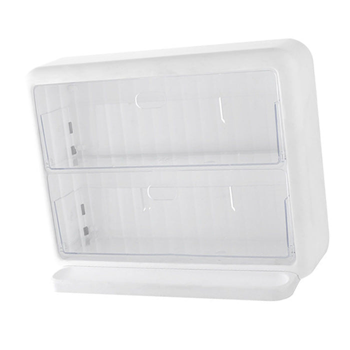 Wall Mounted Coffee Capsule Holder Clear Acrylic Compact Tea Bag Storage Rack for Office S One Layer Without Grid + One Layer with Three Compartments