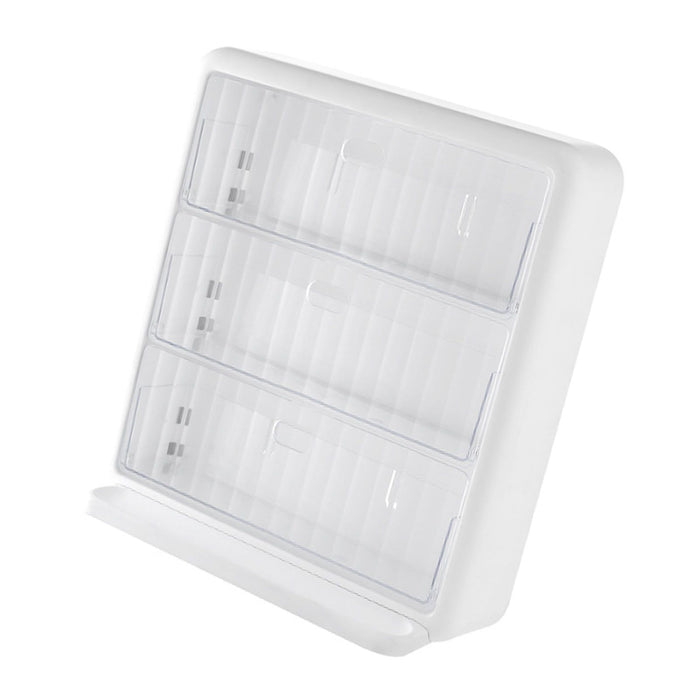 Wall Mounted Coffee Capsule Holder Clear Acrylic Compact Tea Bag Storage Rack for Office L Two Layer Without Grids + One Layer with Three Compartments