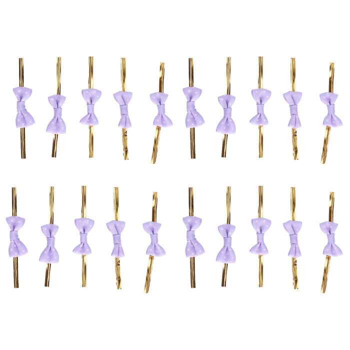 20pcs Bow Knot Twist Ties Biscuits Cookies DIY Baking Bag Ties for Gift Wrapping Weddings PartiesPurple
