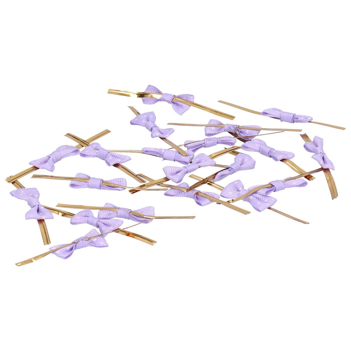 20pcs Bow Knot Twist Ties Biscuits Cookies DIY Baking Bag Ties for Gift Wrapping Weddings PartiesPurple