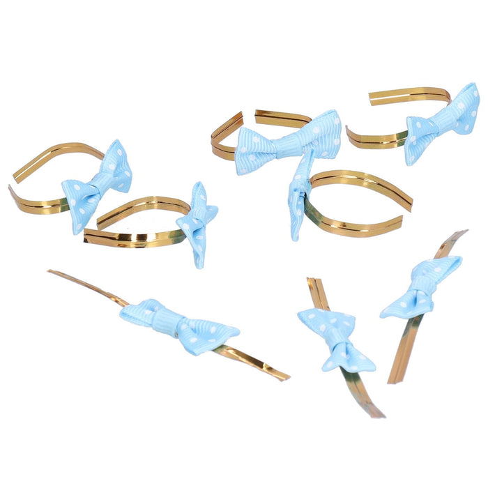 20pcs Bow Knot Twist Ties Biscuits Cookies DIY Baking Bag Ties for Gift Wrapping Weddings PartiesBlue