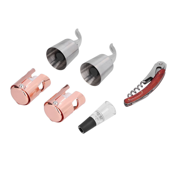 6pcs Wine Tool Kit Champagne Stopper Wine Preservation Cork Wine Bottle Opener for Home Kitchen