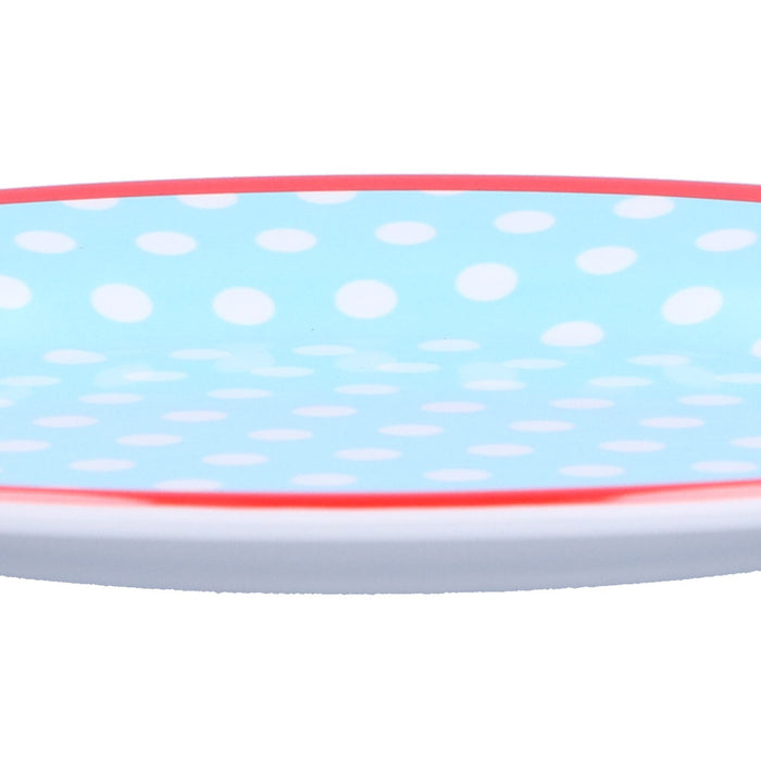 9in Imitation Porcelain Dinner Plate Decorative Reusable Snack Plate Lightweight Tableware for Cakes FruitLight Blue Dot