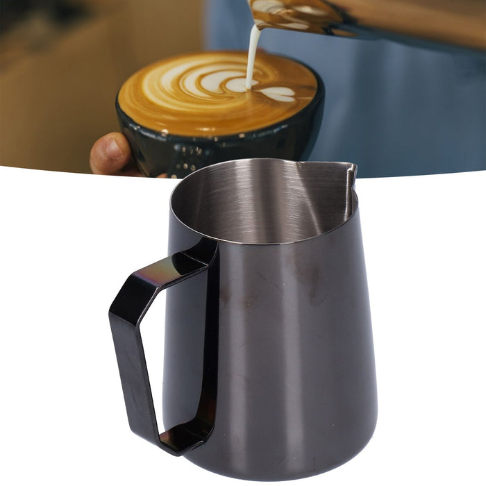 600ml Stainless Steel Coffee Pitcher Coffee Milk Frothing Cup Steaming Pitcher with Pointed MouthWithout Label