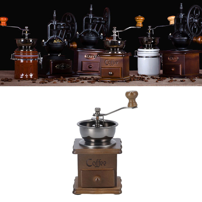 Manual Coffee Grinder Portable Retro Classic Fine Polished Pull Out Coffee Bean Grinder