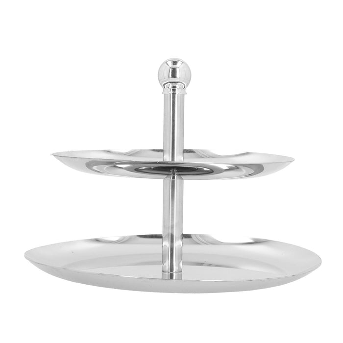 Fruit Tray Stainless Steel 2 Layers Multifunctional Durable Self Service Cupcake Stand for Home Hotel
