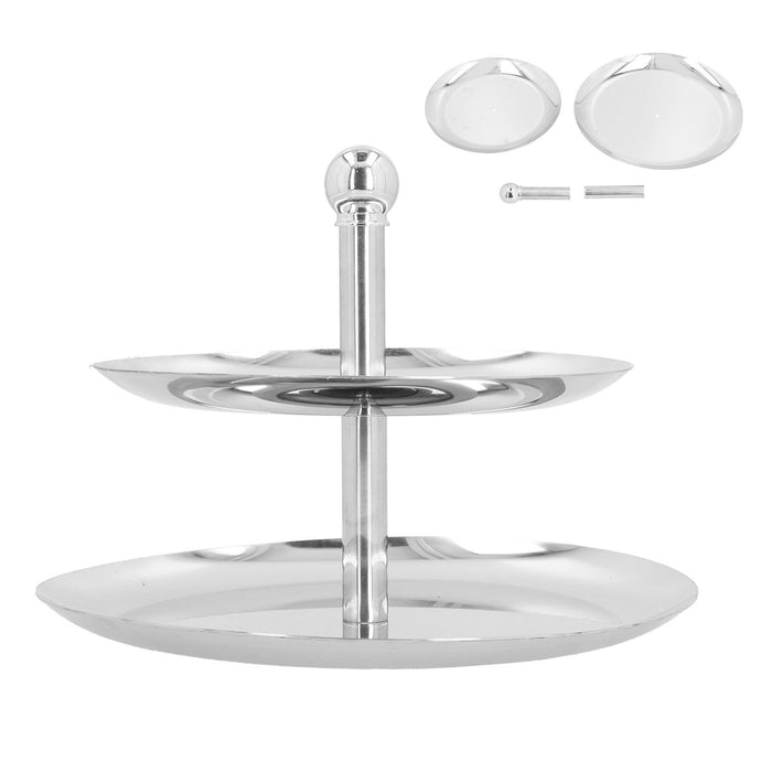 Fruit Tray Stainless Steel 2 Layers Multifunctional Durable Self Service Cupcake Stand for Home Hotel