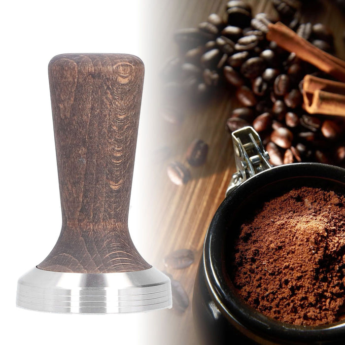 58mm Tamper Tool Black Walnut 304 Stainless Steel Portable Coffee Tamper for Home Coffee Shop