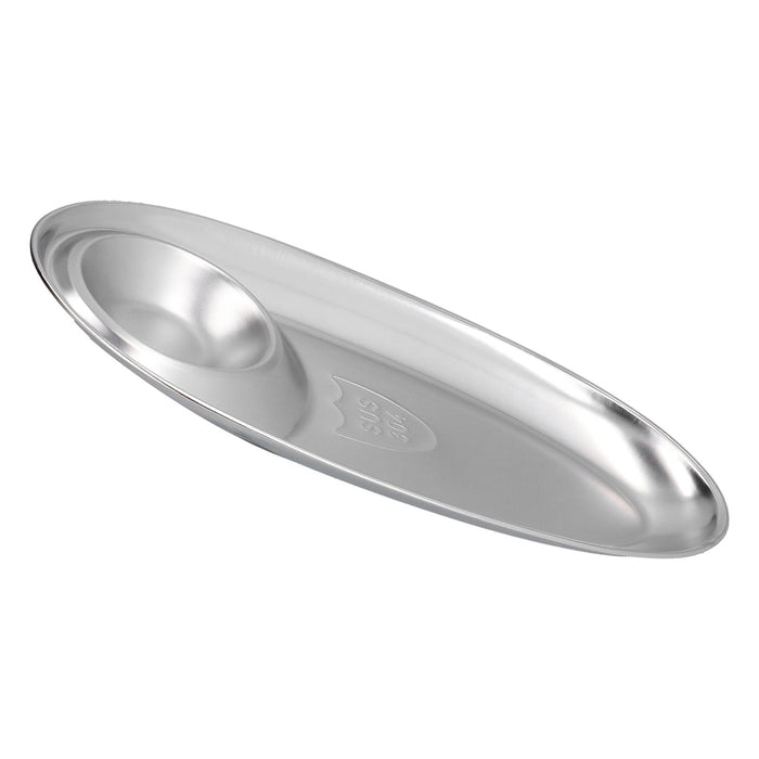 304 Stainless Steel Snack Plate Silver Oval Divided Spice Dish for Home Outdoor CampingL