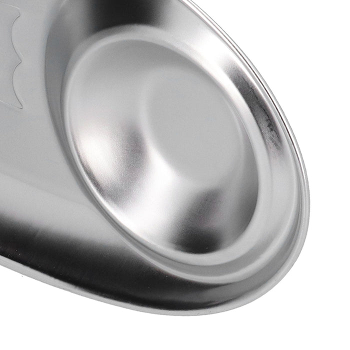 304 Stainless Steel Snack Plate Silver Oval Divided Spice Dish for Home Outdoor CampingS