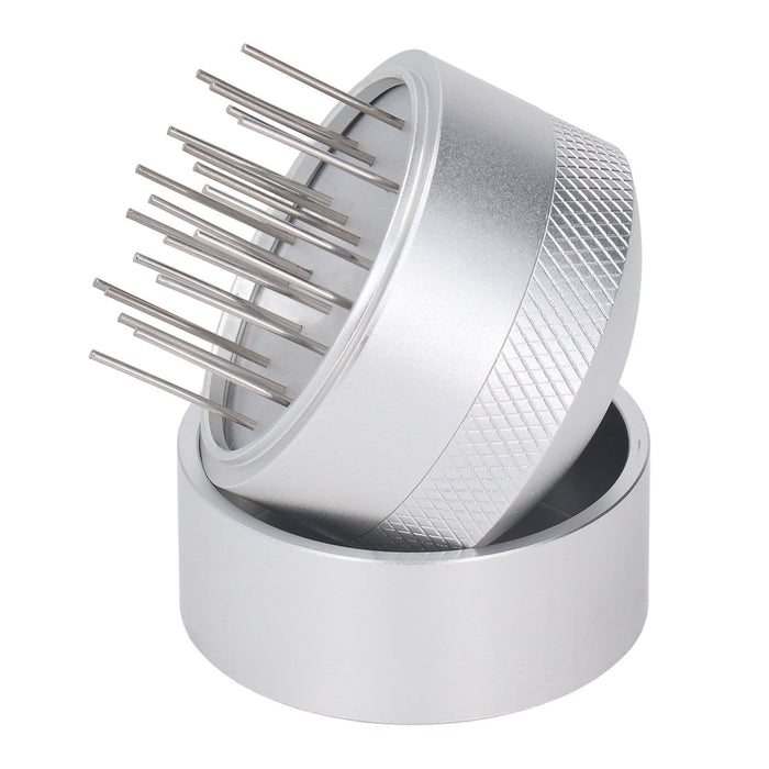 Coffee Needle Distributor with Base Effective Dispersion Rust Resistant Stainless Steel Hand Coffee Stirrer Silver 53mm/2.1in