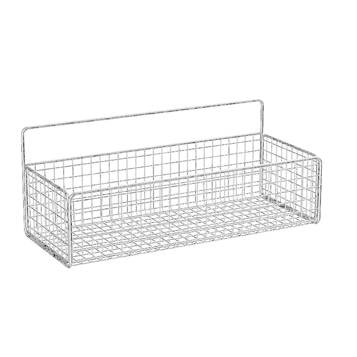 Kitchen Hanging Storage Rack Wall Mounted Storage Basket Punch Free Hanging Wall Organizer Baskets for Dormitory Bedroom White