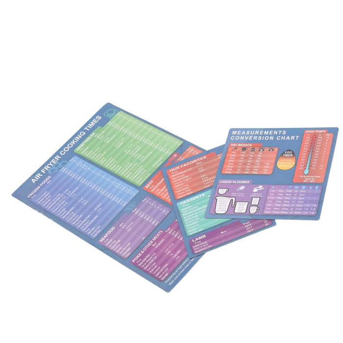 3pcs Fryer Magnetic Cheat Sheet Set Fryer Accessories Cook Times Fryer Accessory Magnet Sheet Quick Reference Guide for Cooking Frying