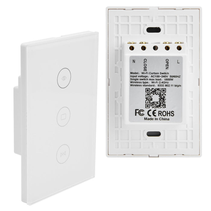 WiFi Curtain Switch Smart Touch Switch Wireless Remote Control Window Switch US 100‑240V