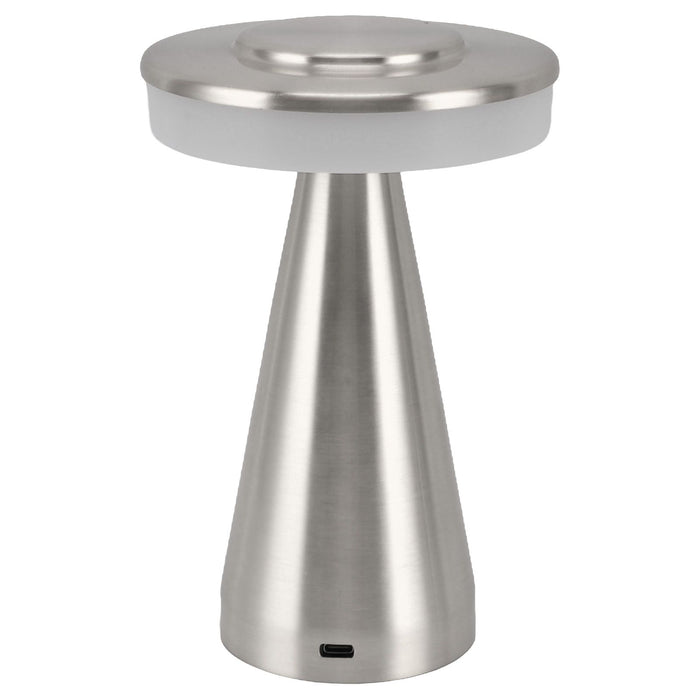 Portable LED Bedside Night Light 3 Color Temperature top Touch control Rechargeable Battery Bedside Lamp Silver
