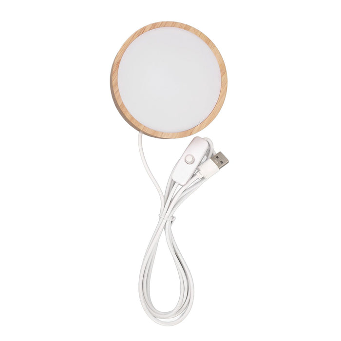 LED Lights Display Base RGB Round Wooden Lighted Base Stand LED Display Stand for Acrylic Glass Resin Art Color Light