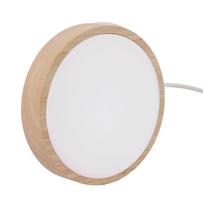 LED Lights Display Base RGB Round Wooden Lighted Base Stand LED Display Stand for Acrylic Glass Resin Art Color Light