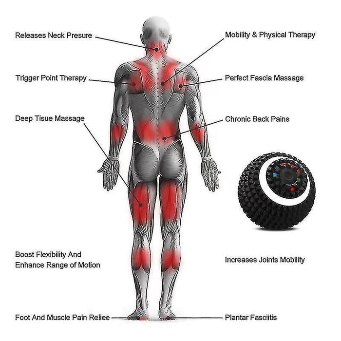 Massage Ball Electric Massage Ball Fascia Ball Self-massage Training - Black